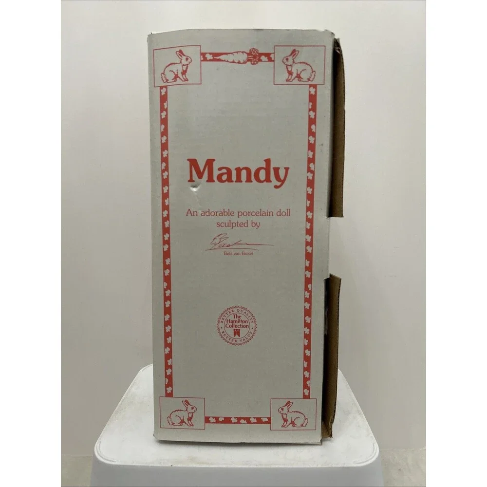 🔥🆕🔥Vintage 1993 Mandy Porcelain Doll By Bets Van Boxel Bunny Rabbit - Picture 6 of 8